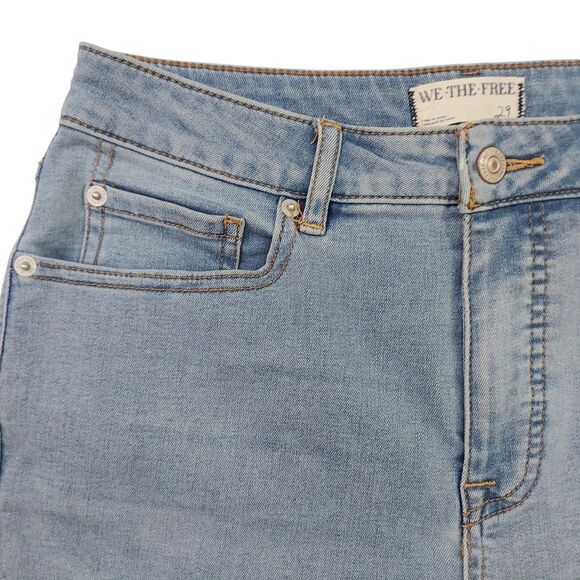 We The Free Jeans Womens 29 Blue Curvy High Rise Super Skinny Light Wash Denim - Picture 3 of 12